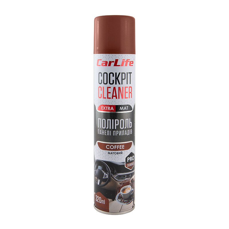 Поліроль CarLife Cockpit Cleaner EXTRA MAT Кава 320 мл (CF346)_