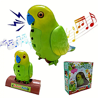 Дитяча іграшка, що говорить папуга, повторюй зеленого кольору Funny Parrot, Інтерактивна повторюючи іграшка