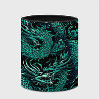Чашка с принтом «Дракон бирюзового цвета» (цвет чашки на выбор)