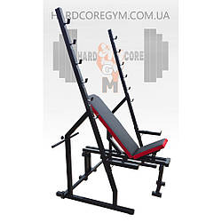 Лавка регульована до 90 градусів та 300 кг, Стійки під штангу з страховкою 40х40 мм до 200 кг