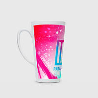 Чашка с принтом Латте «Paramore neon gradient style»