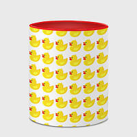 Чашка с принтом «Семейка желтых резиновых уточек» (цвет чашки на выбор)
