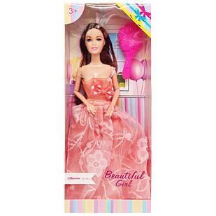 Дитяча Лялька "Beautiful Girl" Bambi D200-216(Orange) в святковій сукні , Time Toys