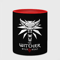 Чашка с принтом «The Witcher белое лого гейм» (цвет чашки на выбор)