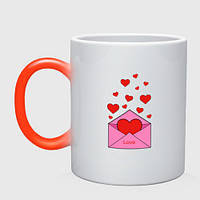 Чашка с принтом хамелеон «Любовное письмо» (цвет чашки на выбор)
