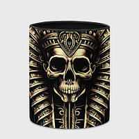 Чашка с принтом «Золотой череп Египетского фараона» (цвет чашки на выбор)