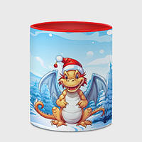 Чашка с принтом «Новогодний рыжий дракон 2024 год» (цвет чашки на выбор)