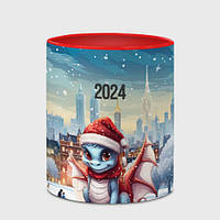 Кухоль з принтом з повним замком «Новий рік 2024 дракон» (колір чашки на вибір)