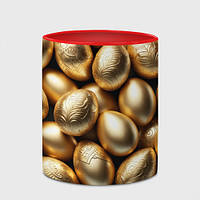 Чашка с принтом « Золотые Пасхальные яйца» (цвет чашки на выбор)