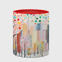 Чашка с принтом «Парк новогоднего города» (цвет чашки на выбор)