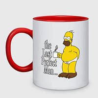 Чашка с принтом двухцветная «Homer The Last Perfect Man» (цвет чашки на выбор)