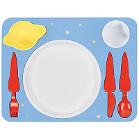Набір дитячий посуд для обіду, синій