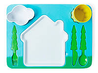 Набір дитячого посуду для обіду, зелений.