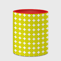 Кухоль з принтом з повним замком «Ретро темно жовті круги» (колір чашки на вибір)