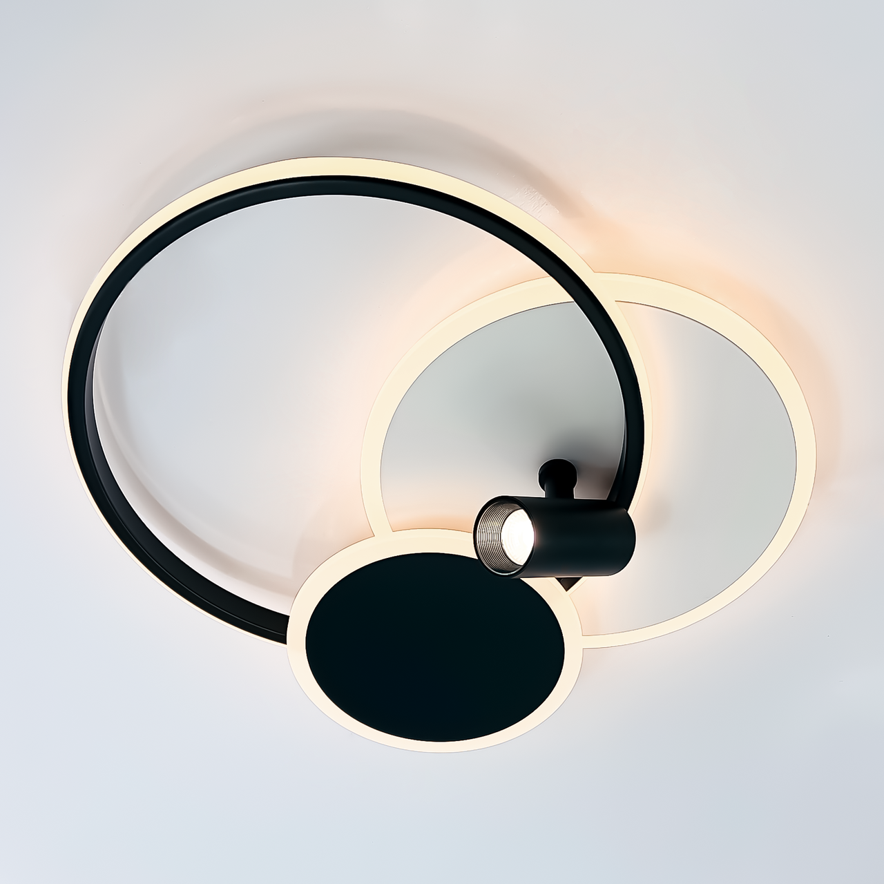 Кругла Led люстра 75 Вт з пультом до 18 м² чорно біла ECLIPSE 3R WHITE/BLACК