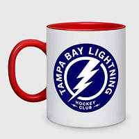 Чашка с принтом двухцветная «HC Tampa Bay Lightning» (цвет чашки на выбор)