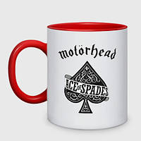 Чашка с принтом двухцветная «Motorhead ace of spades» (цвет чашки на выбор)