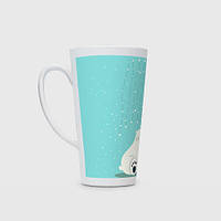 Чашка с принтом Латте «Медведь под снегом»