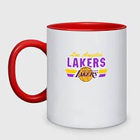 Чашка с принтом двухцветная «Los Angeles Lakers» (цвет чашки на выбор)