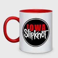 Чашка с принтом двухцветная «Slipknot iowa logo» (цвет чашки на выбор)