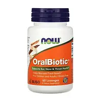 Витамины для здоровья носа ушей и горла Now Foods (OralBiotic) 60 таблеток для рассасывания