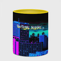 Чашка з принтом  Лате «Hotline Miami 2» (колір чашки на вибір)