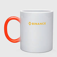 Чашка з принтом двоколірна «Binance Бінанс биржа спина» (колір чашки на вибір)