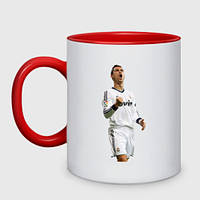 Чашка двухцветная Криштиану Роналду 330 мл (цвет чашки на выбор)