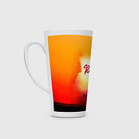 Чашка с принтом Латте «Кобра Кай Закат Градиент Cobra Kai Sun»