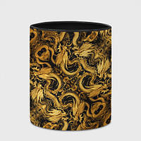 Чашка с принтом «Золотые китайские драконы» (цвет чашки на выбор)