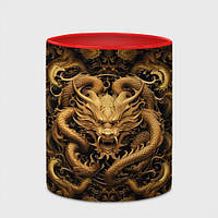 Чашка с принтом «Дракон золотой большой китайский» (цвет чашки на выбор)