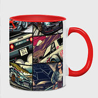 Чашка с принтом «Japanese cars art» (цвет чашки на выбор)