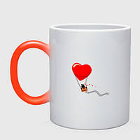 Чашка с принтом хамелеон «Влюблённая пара» (цвет чашки на выбор)