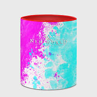 Чашка с принтом «New world неоновые краски» (цвет чашки на выбор)