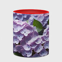 Чашка с принтом «Гортензии садовые» (цвет чашки на выбор)