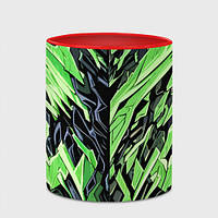 Чашка с принтом «Чёрный камень и зелёный минерал» (цвет чашки на выбор)