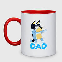 Чашка с принтом двухцветная «Doggy Dad» (цвет чашки на выбор)