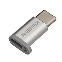 Переходник Remax Feliz MicroUSB (мама) - USB Type-C (тато) Silver