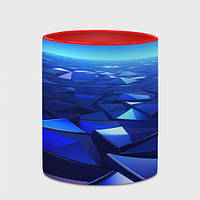 Чашка с принтом «Синие объемные блестящие плиты» (цвет чашки на выбор)