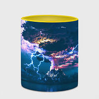 Чашка с принтом «Извержение вулкана» (цвет чашки на выбор)