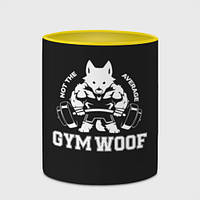Чашка с принтом «Gym woof» (цвет чашки на выбор)