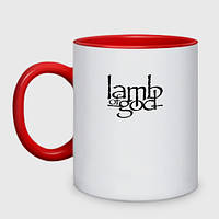 Чашка с принтом двухцветная «Lamb Of God» (цвет чашки на выбор)