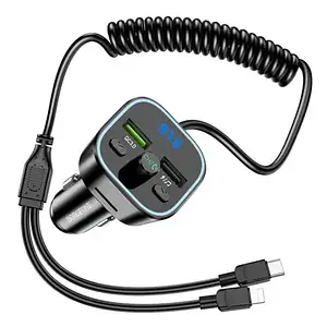 ФМ-модулятор Borofone BC45 Prestige Black QC3.0 2-in-1 car with cable (BC45B)