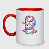 Чашка с принтом двухцветная «Эрнесто Че Гевара» (цвет чашки на выбор)