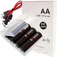 Аккумулятор Soshine AA 2600mAh Black (бокс 4шт с кабелем 1х4 в комплекте)