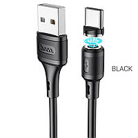 Кабель HOCO X52 USB to Type-C 3A, 1m, PVC, PVC connectors, magnetic, Black