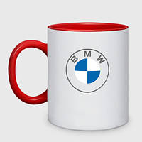 Чашка с принтом двухцветная «BMW logo 2020 БМВ лого 2020» (цвет чашки на выбор)