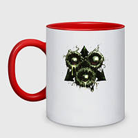 Чашка с принтом двухцветная «Warhammer 40 000 Nurgle» (цвет чашки на выбор)