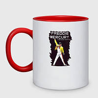 Чашка с принтом двухцветная «Freddie Mercury» (цвет чашки на выбор)