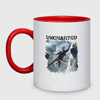 Чашка с принтом двухцветная «Uncharted» (цвет чашки на выбор)
